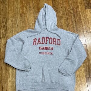 Gray Radford University Virginia Hooded Sweatshirt with Red Print